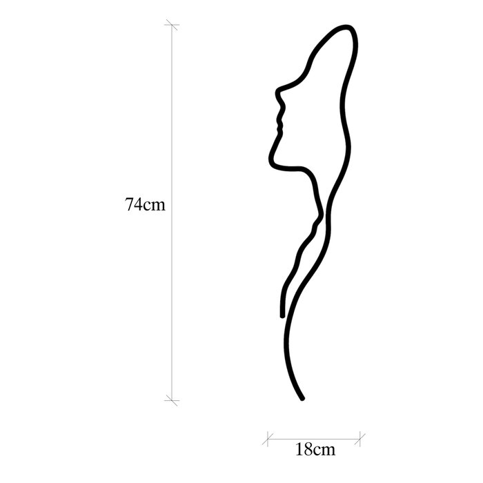 Wallity Woman Face Profile Escultura de Pared Negra Wallity Woman Face Profile Escultura de Pared Negra